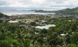 Perspective view of Catbalogan with Maqueda Bay at the background